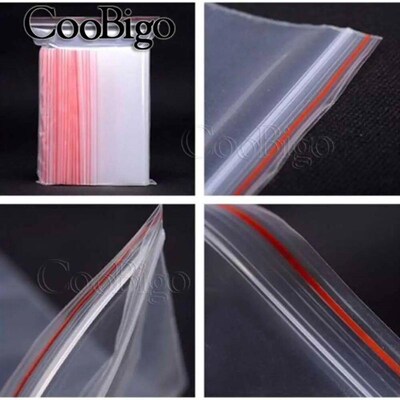 200pcs Small Zip Lock Bag Self Seal Plastic Clear Bags Reclo