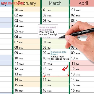 2026 English Wall Calendar - Planner Fitness Travel Check-In