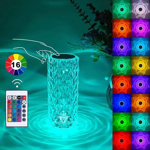 3/16 Colors Crystal Rose Table Lamp LED Rose Light Decoratio