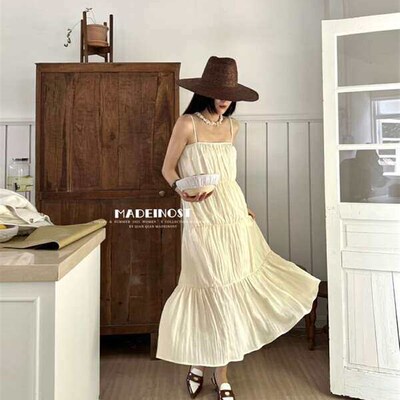 Thirteen Line Womens Summer High-end Elegant Sling Dress