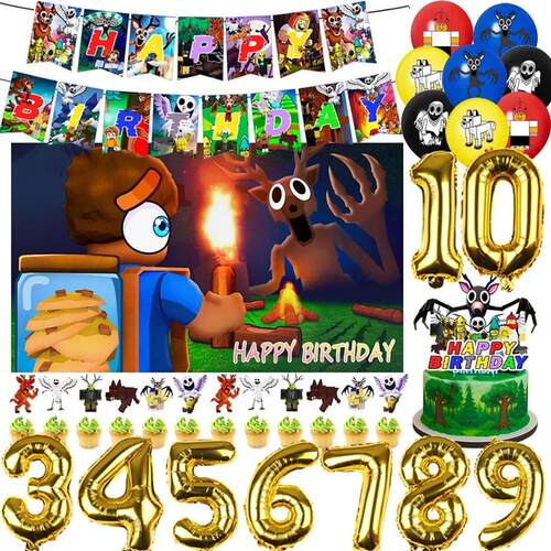 99 Nights In The Forest Birthday Party Decorations Cartoon