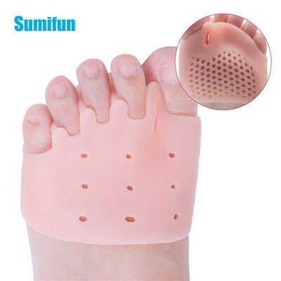 2pcs Gel Forefoot Pads With Five-holes Honeycomb Toe Separat