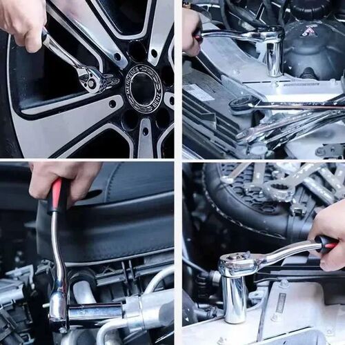 12pcs Socket Ratchet Handle Wrench Set 1/4 3/8 1/2 Spanner K