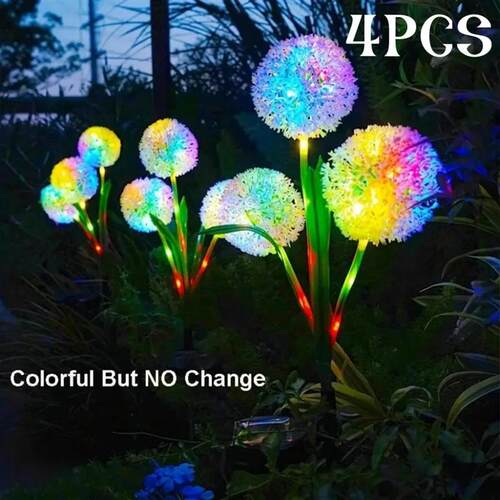Solar outdoor dandelion lights, LED color scallion ball ligh