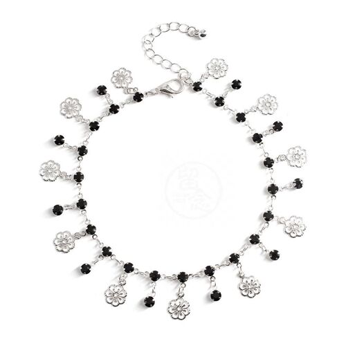 。Beach foot chain  womens diamond  hollowed out flower  ha