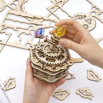 Rokr 84pcs Rotatable DIY 3D Starry Night Wooden Model Buildi