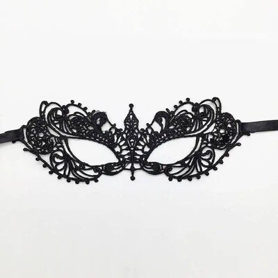 Masker Topeng Renda Wanita Seksi Warna Hitam untuk Karnaval