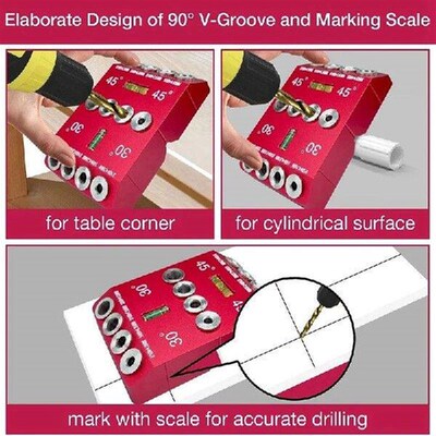 30 45 90 Degree Angle Drill Guide Jig Drill Guide With 4
