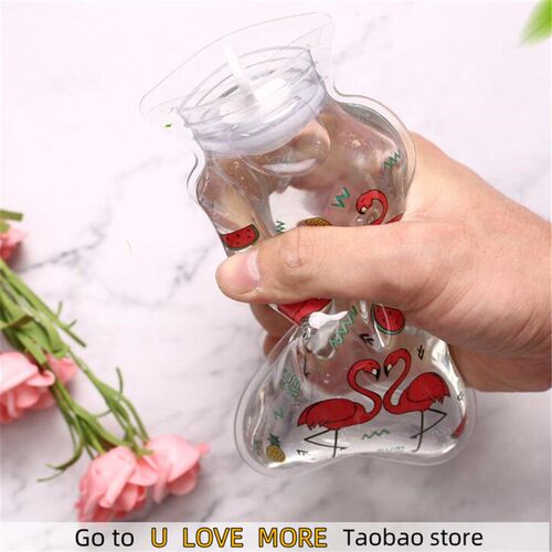 Cute Transparent Hot Water Bottle Warm Belly Treasure Cartoo