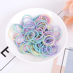 100Pcs/Set Children Girls Hair Bands Candy Color Hair Ties C