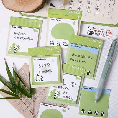 3PCS Panda creative Post-it notes cartoon students with note