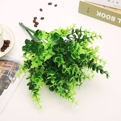 7 Fork water grass Eucalyptus Plastic Artificial Plants Gree