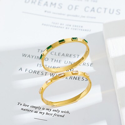 Ins Style Stainless Steel Bracelet Jewelry Inlaid Cubic Zirc