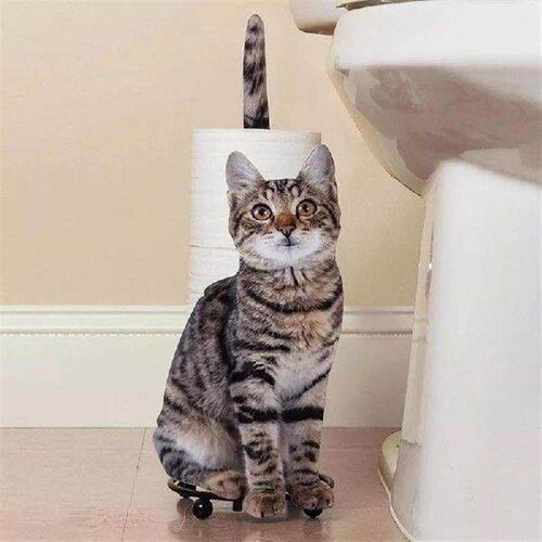 Toilet Paper Towel Holder Cat Shape Bathroom Toilet Paper