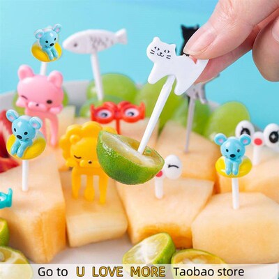 10/12Pcs/Set Giraffe Fruit Fork Mini Cartoon Children Snack