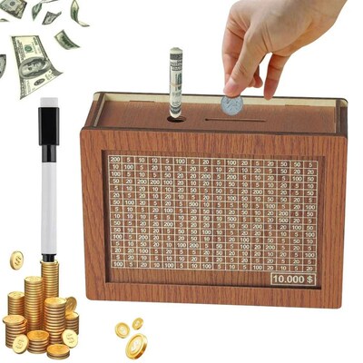 Wooden Piggy Banks, Dollar Cash Boxes, Reusable Assembled Ca