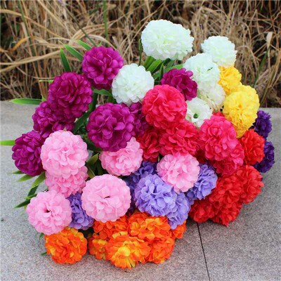 Cheap Multicolor Silk Hydrangea Artificial Flower White Wedd