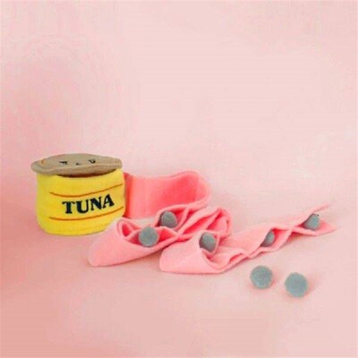 Snuffle Dog Stuffed Canned Dispensing Toy Chew-Resistant