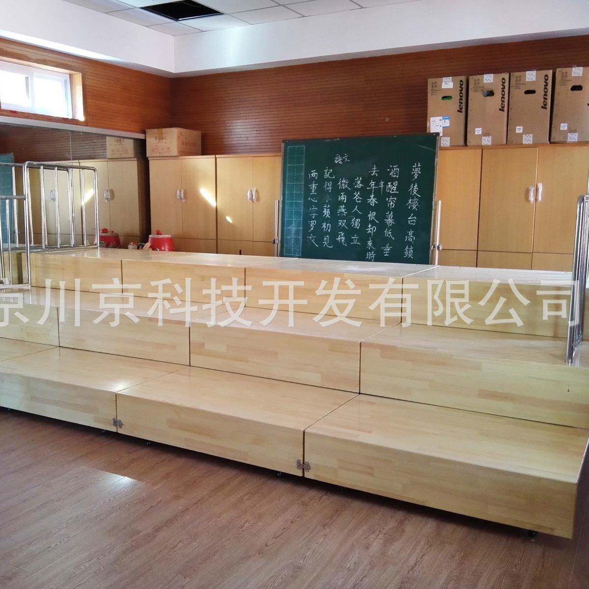 学用校木质伸缩合唱三层抽少儿演出台阶幼18儿园站校台园台合拉唱