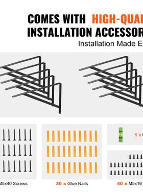 重型板浮12*8in动搁支架3搁毫米厚哑光黑色角搁板支架钢制板三支
