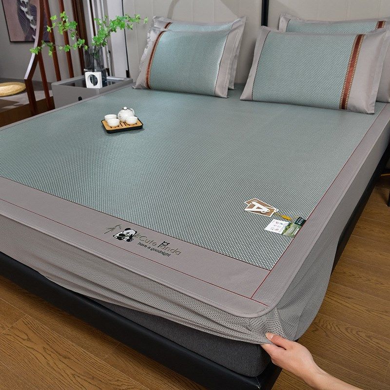 高端冰丝藤席床笠款凉席20夏季新款类母婴级可折叠三件席子,床上用品,藤席,淘宝优惠券,粉丝福利购,淘宝优惠卷