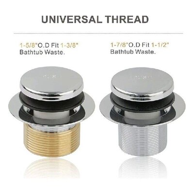 Chrome Tip Toe Bathtub Tub Drain Conversion Kit Assembly,