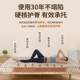 床垫20cm厚天然3e椰棕榈家用卧室偏硬护腰脊1米5薄乳胶可折叠儿童