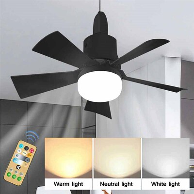 LED Ceiling Fan With Light Remote Control Dimmable 30W E27 B