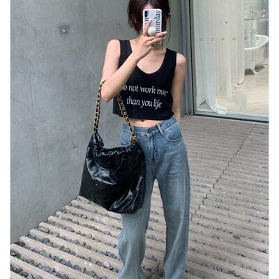 Fahua factory retro washing day si high waist jeans for wome