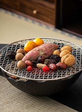 秦艺家用室内围炉煮茶烤火炉装器具全玻璃煮茶壶罐罐烤奶茶壶