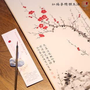 冬至数九图梅花九九消寒图卷轴 解压涂色diy书画挂画卷轴创意礼品