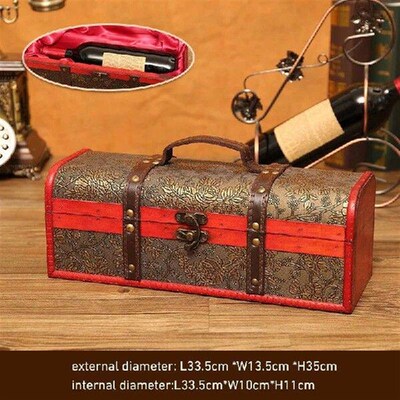 Vintage Archaistic Single/ Double Red Wine Box Portable