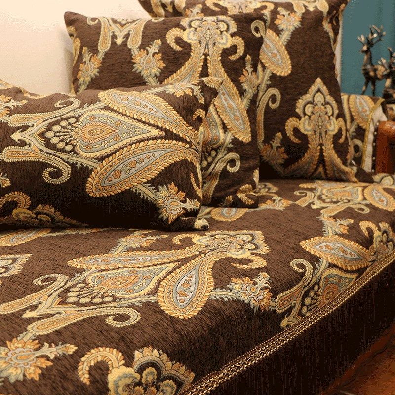 沙发垫四季通用欧式四季防滑中式雪尼尔冬季坐垫组合布艺全包套罩