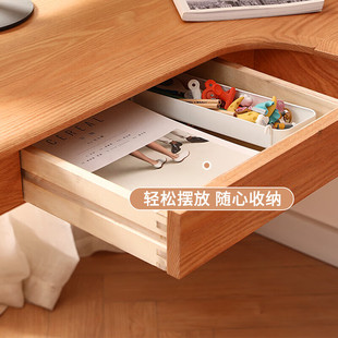 橡木全实木转角书桌1.2米学生书桌子北欧简约电脑桌组合家用