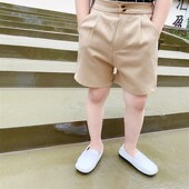 夏季 男童卡其中裤 黑色五分裤 儿童白色短裤 女童中小童学生校服西裤
