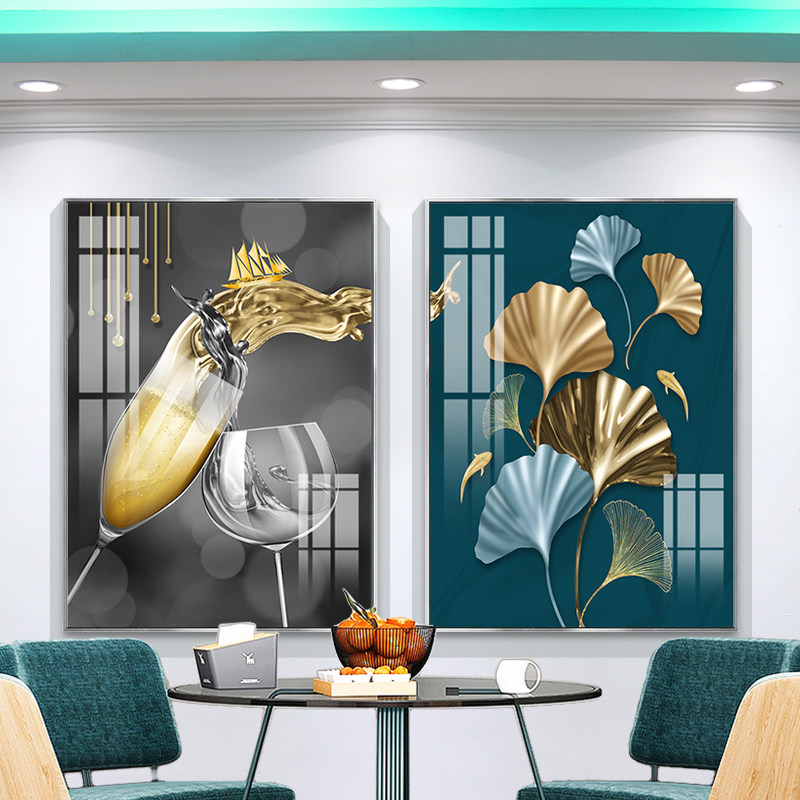 北欧风格餐厅背景墙装饰画轻奢饭厅墙上有框挂画酒店民宿装饰壁画