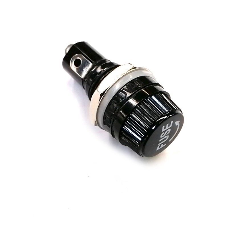 高端旋钮FUSE保险管座玻璃管座 5*20mm保险丝座 安装孔11.5mm