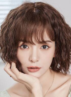 假发女全头套短发真发全真人发中老年卷发羊毛卷妈妈款全真自然