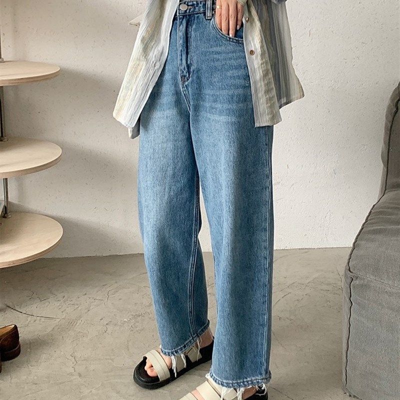 南瓜籽女装定制大码胖妹妹mm毛边阔腿牛仔夏季宽松显瘦休闲九分裤,女装/女士精品,大码裤装,淘宝优惠券,粉丝福利购,淘宝优惠卷