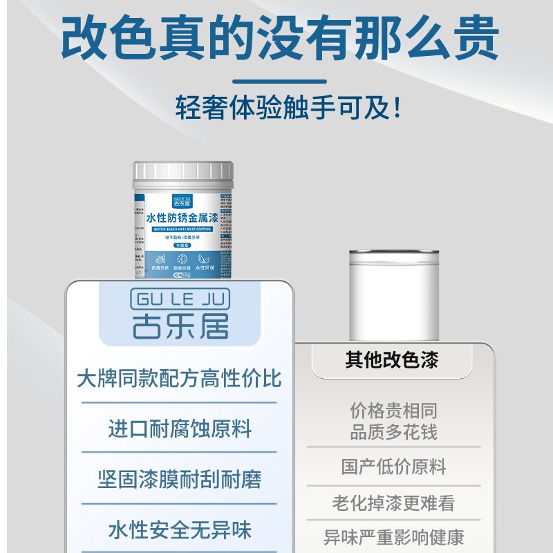 入户门改色漆防盗门铁门大门改造翻新专用水性漆窗户换色自刷油漆