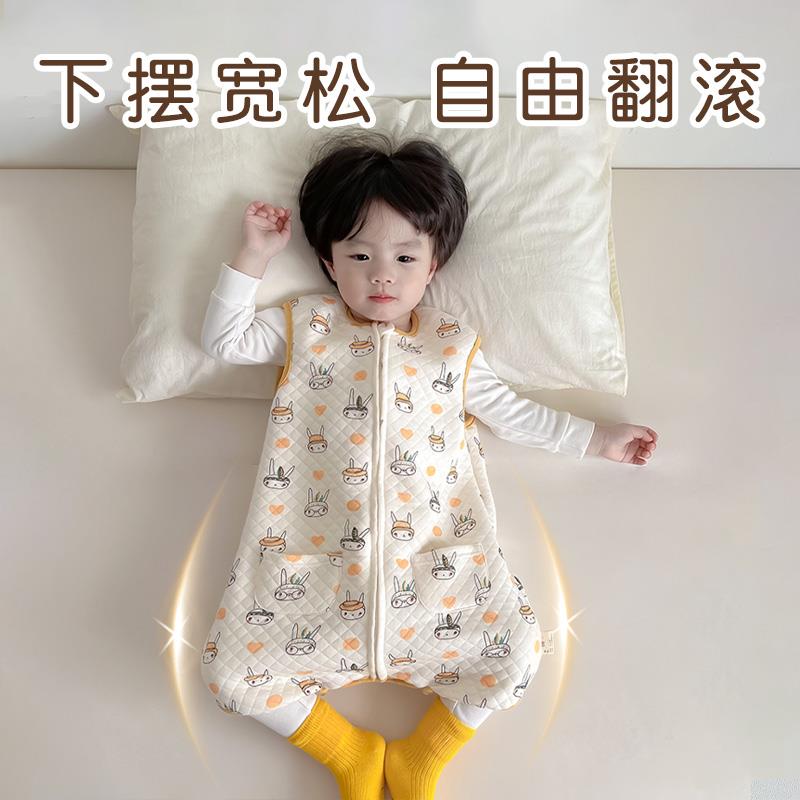 宝宝睡袋春秋款大童防踢被婴儿四季通用马甲睡衣儿童背心式秋冬季