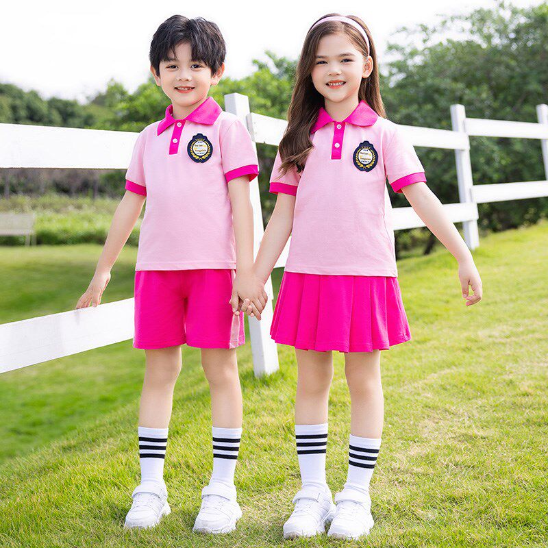 男童女童园服新款夏装小学生校服班级幼儿园短袖套装学院风两件套