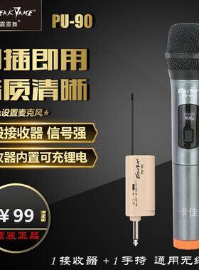 霹雳舞一拖二动圈式无线U段手持话筒K歌家用麦克风头戴耳麦咪唱歌