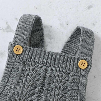 0-24M Infant Baby Girl Boy Jumpsuit Knited Tops Sleevless So