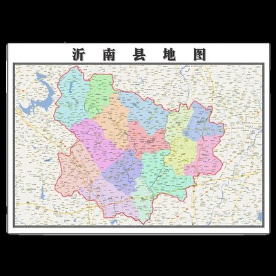 沂南县地图1.15临沂市高清折叠家用办公室书房装饰墙贴