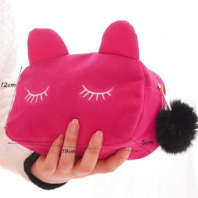 Cute Cat Pencil Case Kawaii School Supplies Canvas Pencil bo