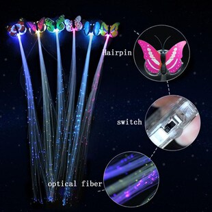 LED Flashing Hair Braid Glowing Luminescent Hairpin Novetly