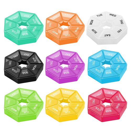 2Pcs/set Pill Case 7 Days Tablet Candy Box Portable Storage