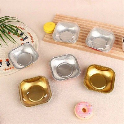 5Pcs 90ML Aluminum Foil Pudding Cup With Lids Disposable