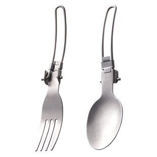 Stainless steel foldable travel utensils fork and spoon